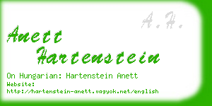 anett hartenstein business card